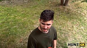 hunt4k blonde made her boyfriend cuckold and enjoyed the amateur outdoor fuck in forest