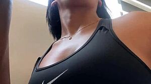 Latina Amateur Enjoys BBC Blowjob In Public.