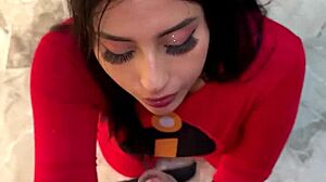 Elastigirl Becomes Whore on Halloween Night