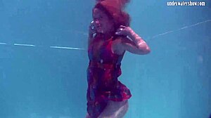 Redhead B Nikita Vodorezova Gets Naked Fast Underwater In Public Pool And Beach