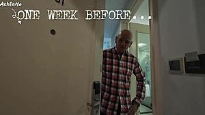 Old man forces stinky asshole on girl's face