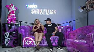 in this sara films podcast, karen sleent, the hot blonde, stars in a sexy scene