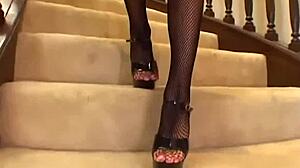 keeani lei in sexy lingerie gags on stepdads cock