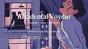 I finger fuck my wet pussy while watching neighbors fuck through the window in hotel voyeur roleplay