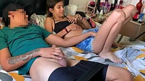 stepsister arrives to fuck me while masturbating