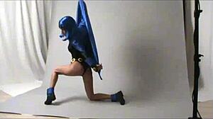 Amateur Cosplay Raven In Public Outdoor Costumes With Intense Action