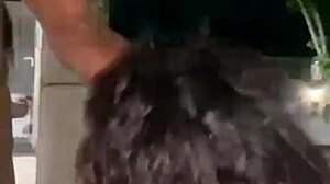 Fun street game where he enjoys oral play with a crossdressing Brazilian trans.