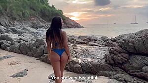 beach beauty wraps up her vacation letting a stranger fill her pussy with leaking cum