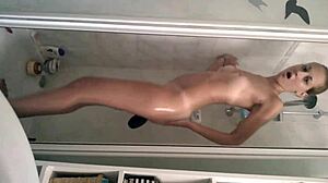 Sexy Brunette Teen Takes A Relaxing Shower In The Bathroom