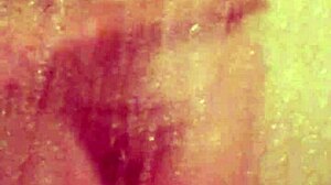 shy young woman takes a relaxing bath in the shower on a quiet morning