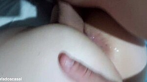 naughty couple playing with my wife's delicious pussy. big tits everywhere!