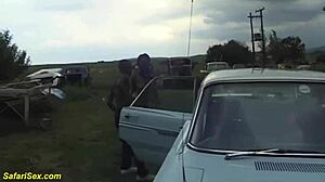 extreme african teen with saggy tits gets fisted in backseat for first time