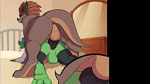 Furry gay characters engage in blowjob and cum scenes in animated yiff adventure