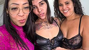 Bisexual Latina Enjoys Triple Cunt Party With Scissoring