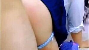 I helped the horny Mexican student after watching her in uniform