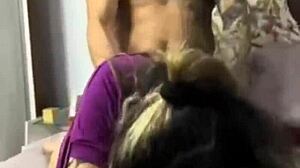 Friend Fucks Wet Pussy with Big Cock in Bareback Session