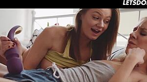 Stunning Hungarian amateur lesbians kiss and 69 in dorm room. They moan while licking pussies in passionate glamour fuck.