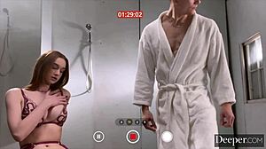 Deeper naughty redhead melanie marie loves the thrill of getting caught in public