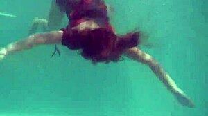 Redhead B Nikita Vodorezova Gets Naked Fast Underwater In Public Pool And Beach
