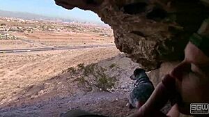 Outdoor Public Blowjob Happens In A Cave With Huge Cock