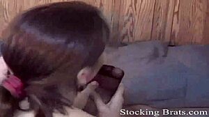 she's such a cute little 18+ cutie in sexy stockings