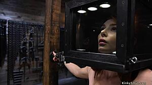 Redhead Gets Whipped On Device Bondage Deepthroat Fucking