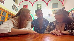 Lesbians Seduced By Cunning Man In Bar, Fucked Publicly!