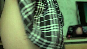 Stepsister rubs clit in panties, reaches orgasm with cameltoe close-up