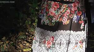 Hairy Mature Woman Flashes Pussy in Public Park