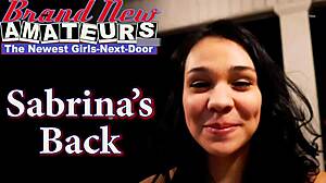 sexy coed sabrina sucks dick, gets banged, and jizzed in doggy