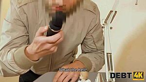 debt4k teen slips into prison for adult toys, masturbates with piercing and tattoo!