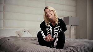 Gorgeous blonde Kenna James moans loudly as her sexy boyfriend Nathan Bronson fucks her hard in missionary and cowgirl positions