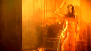 i love those moments when she dances naked, feeling free and exotic, her brunette hair flowing as she strips slowly in soft light.