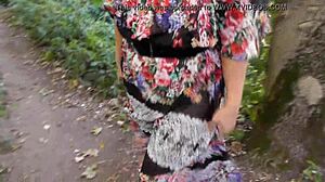 Hairy Mature Woman Flashes Pussy in Public Park