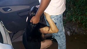 in the park i got into dogging with unknown cocks leaving me messy while my cuckold watched everything