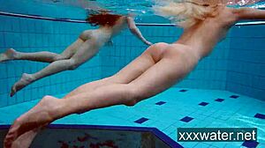 Milana and Katrin Strip Each Other Underwater in Bikinis