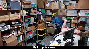 Tiny 18+ suspect grabs large merchandise quickly in shop.