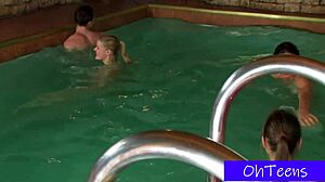 Pool Party Fun with Marushek Gavrushek Volo Lileika and Zdenka in Bathroom College Action