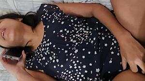 argentina miranda talking on phone with husband while boss fucks her