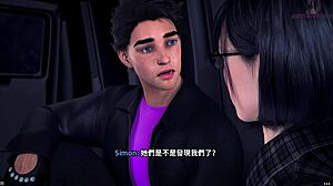 Freshwomen touch big tits in bedroom!