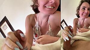 Sizzling summer seduction beach beauty turns hotel room hottie with big tits blowjob couple