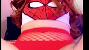 MJ gives blowjob to spiderman, then pussyfuck alicebong