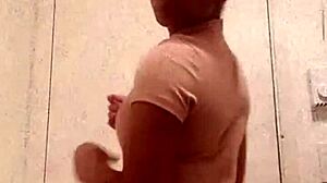 black girl shows her ass in the bathroom casually