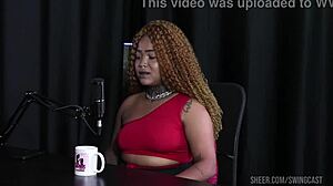 black duquesa swings with tifany rocha in sheer red for bisexual teen compilation