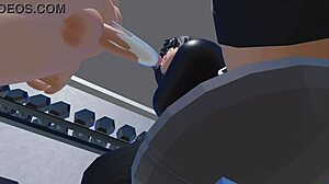 roblox fun at the gym with blowjob and cum in mouth