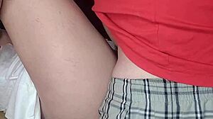 Hot babe nipple slip ends in close up pussy fucking