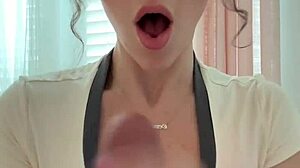 Girlfriend moans softly during dirty ASMR handjob for boyfriend