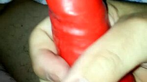 Wearing a latex suit with sheath for the costume event with husband