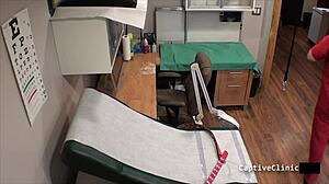 a shocking treatment for potheads involving maria in backstage scenes. she faces humiliation with gloves and handcuffs.