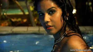 Brunette Beauty Shows Off Natural Tits And Exotic Curves Naked!